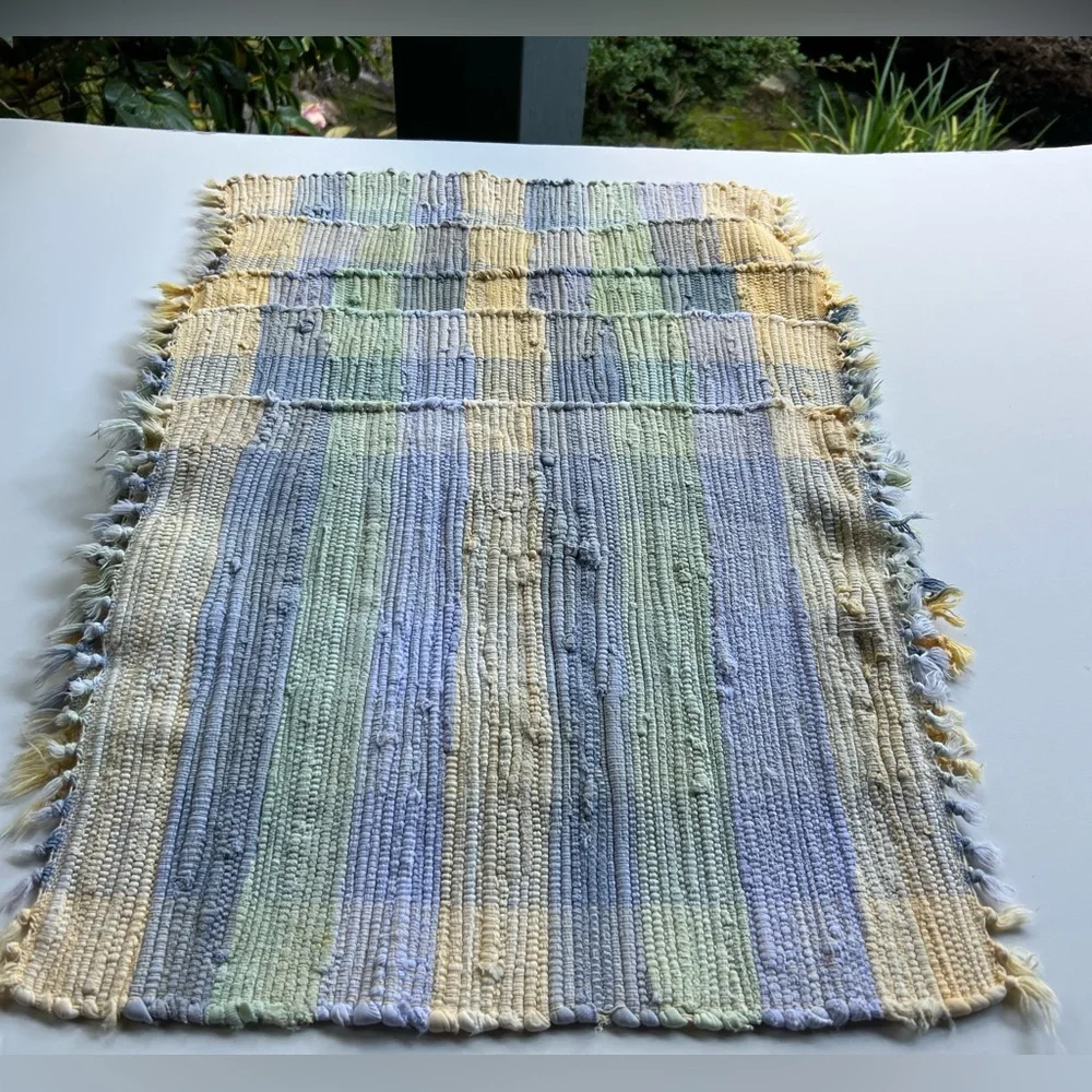 Set of 12 ❤️ Handwoven Pastel , Heavy Duty Striped Placemats